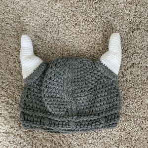 Viking helmet crochet beanie - adult